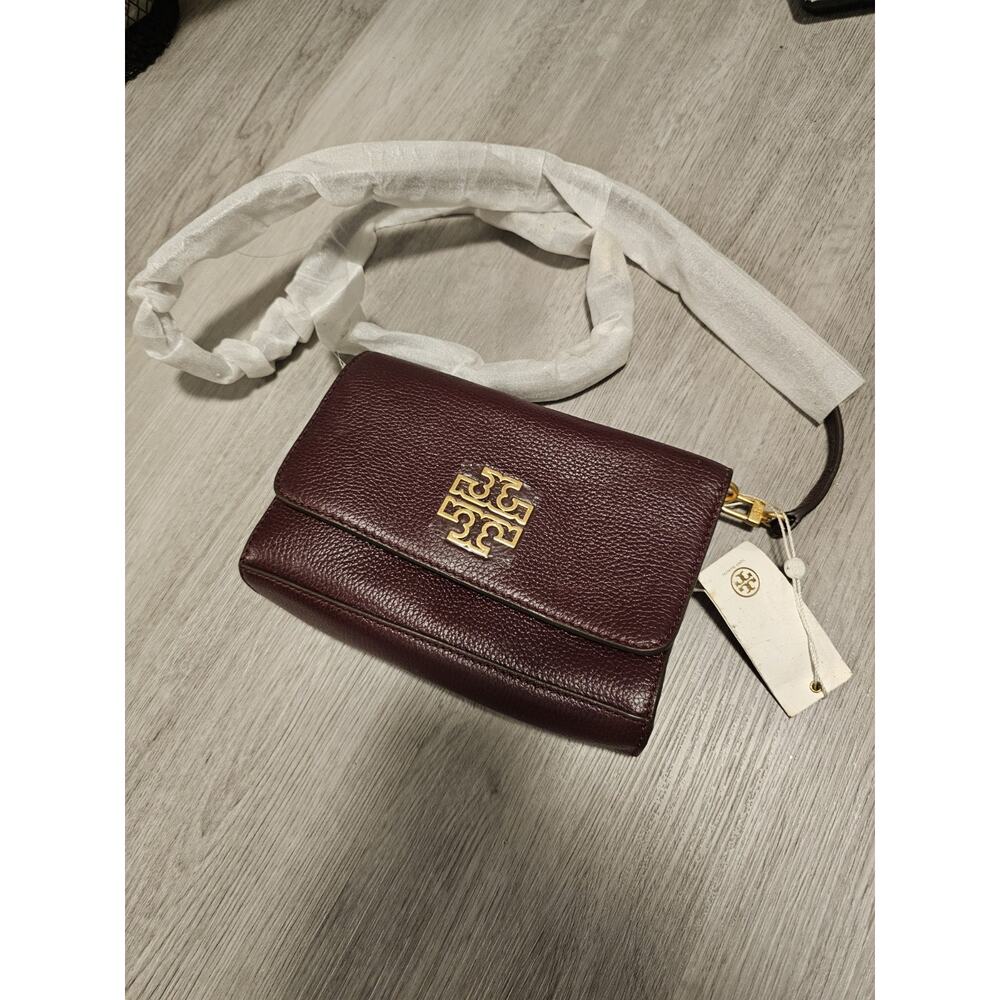 NWT Tory Burch Britten Combo Crossbody Burgundy